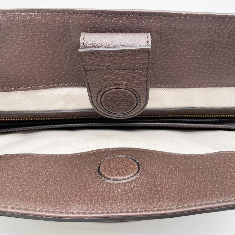 GUCCI Sherry Tote Bag, Canvas and Leather, Brown, Women's - Picture 9 of 10